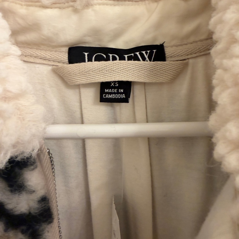 J.Crew Jacquard-print sherpa half-zip fleece pullover XS NWT - Picture 6 of 9